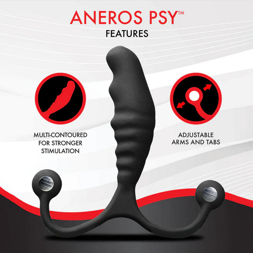 Aneros PSY - Black Prostate Massager with Flexible Arms - 850040572094