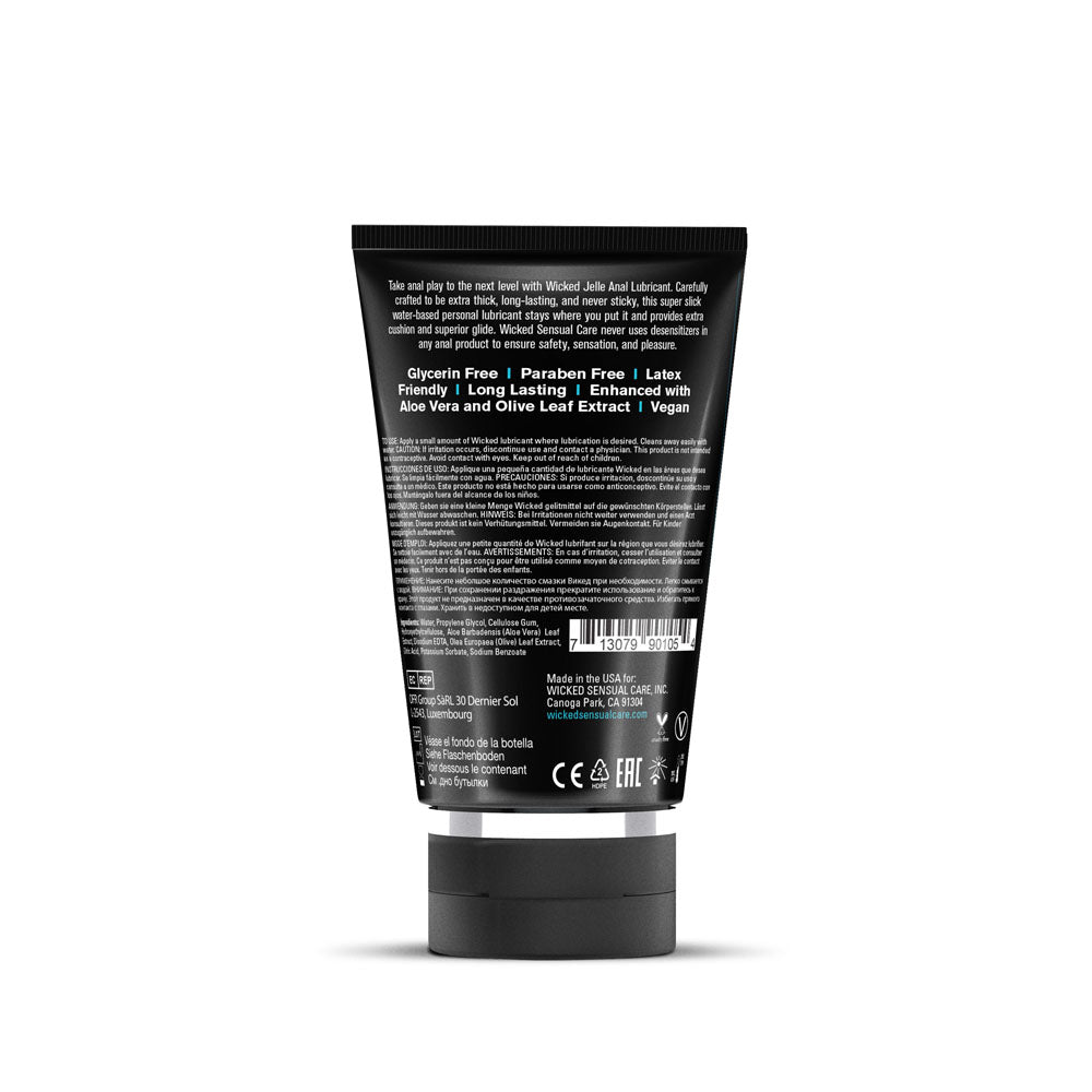Wicked Jelle - Water Based Anal Lubricant - 120 ml (4 oz) Bottle - 90105
