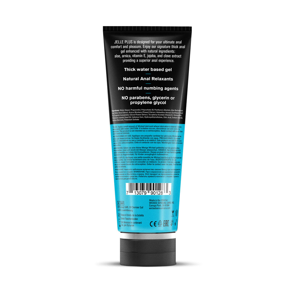 Wicked Jelle Plus - Relaxing Water Based Anal Lubricant - 240 ml Bottle - 90128