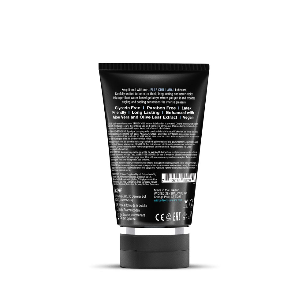 Wicked Jelle Chill - Cooling Water Based Anal Lubricant - 120 ml (4 oz) Bottle - 90228