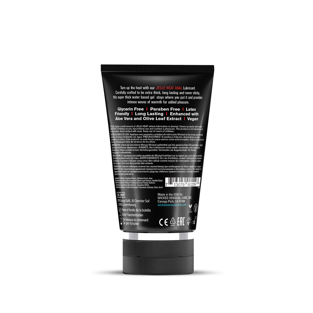 Wicked Jelle Heat - Warming Water Based Anal Lubricant - 120 ml (4 oz) Bottle - 90229