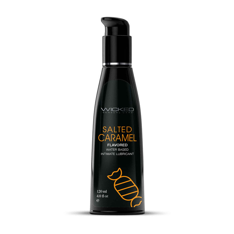 Wicked Aqua Salted Caramel - Salted Caramel Flavoured Water Based Lubricant - 120 ml (4 oz) Bottle - 90324