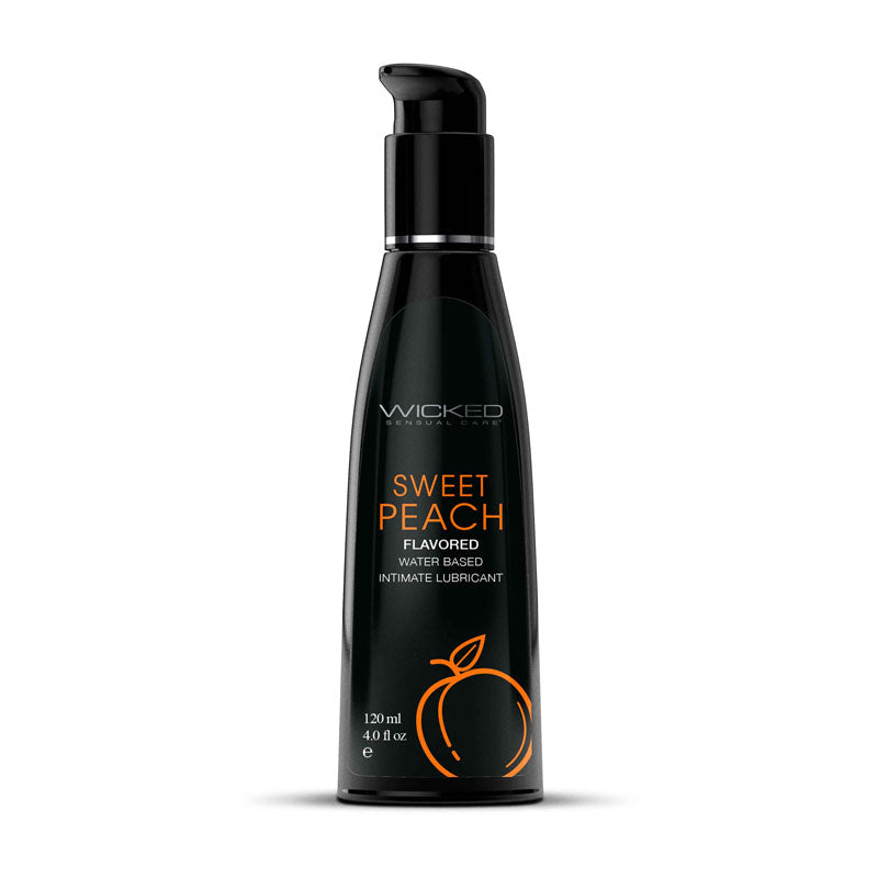 Wicked Aqua Sweet Peach - Sweet Peach Flavoured Water Based Lubricant - 120 ml (4 oz) Bottle - 90384