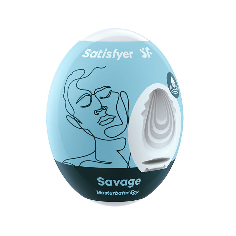 Satisfyer Masturbator Egg - Savage - White Stroker Sleeve - 9043415