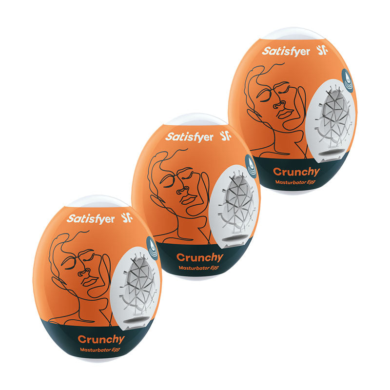 Satisfyer Masturbator Eggs - Crunchy 3 Pack - Set of 3 Stroker Sleeves - 9043491