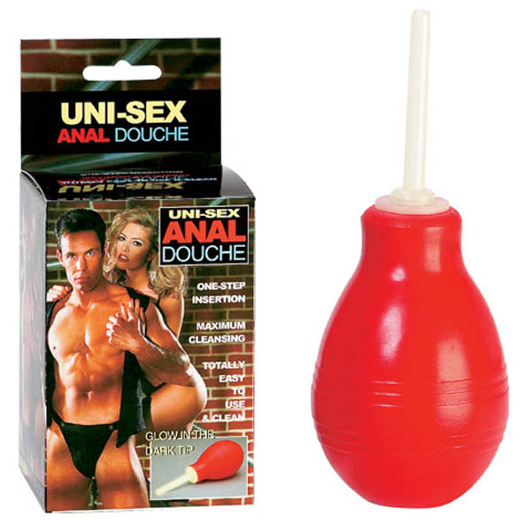 Seven Creations Anal Douche - Red with Glow In Dark Tip - 99078RD-BX