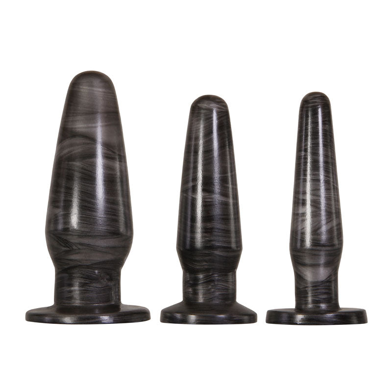 Adam & Eve ANAL ROCKETS TRAINER SET - Black Butt Plugs - Set of 3 Sizes - AE-WF-8799-2