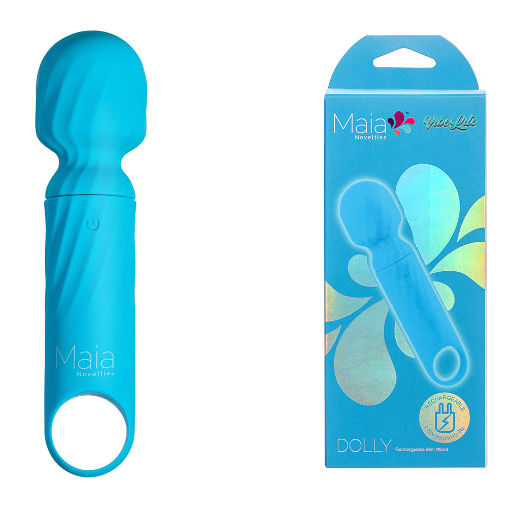 Maia DOLLY - Blue - Blue 12.7 cm USB Rechargeable Massage Wand - AF-004-B4