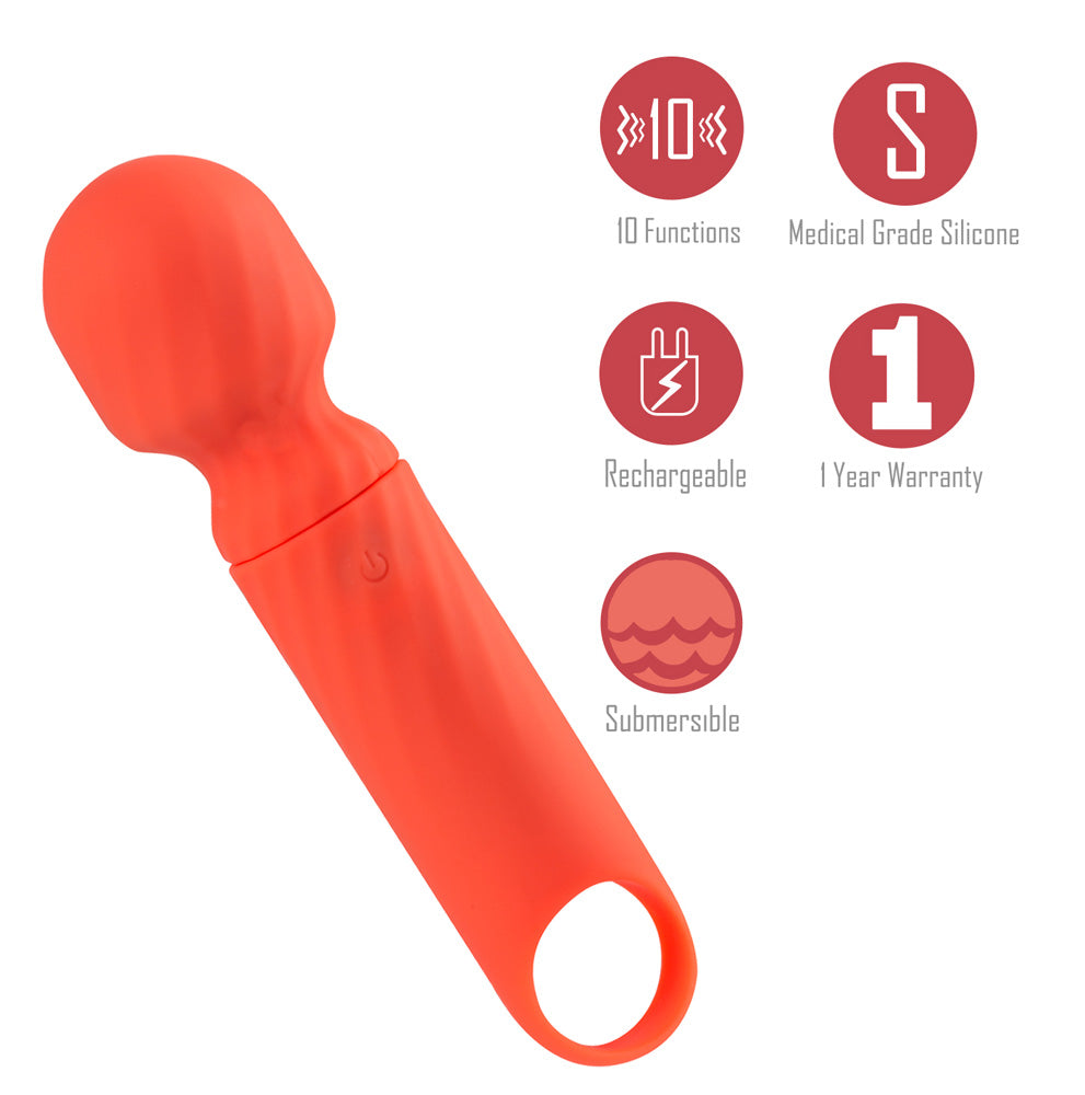 Maia DOLLY - Orange - Orange 12.7 cm USB Rechargeable Massage Wand - AF-004