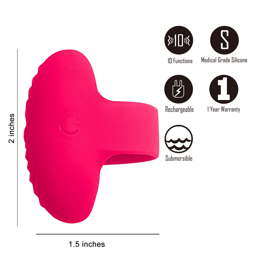 Maia RUBY - Pink USB Rechargeable Finger Stimulator - AF-011
