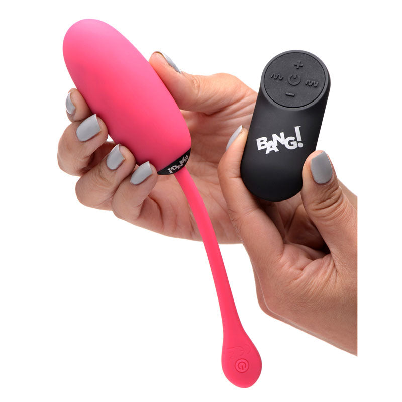 Bang! 28X Plush Egg & Remote - Pink - Pink USB Rechargeable Egg with Wireless Remote - AG590-PINK