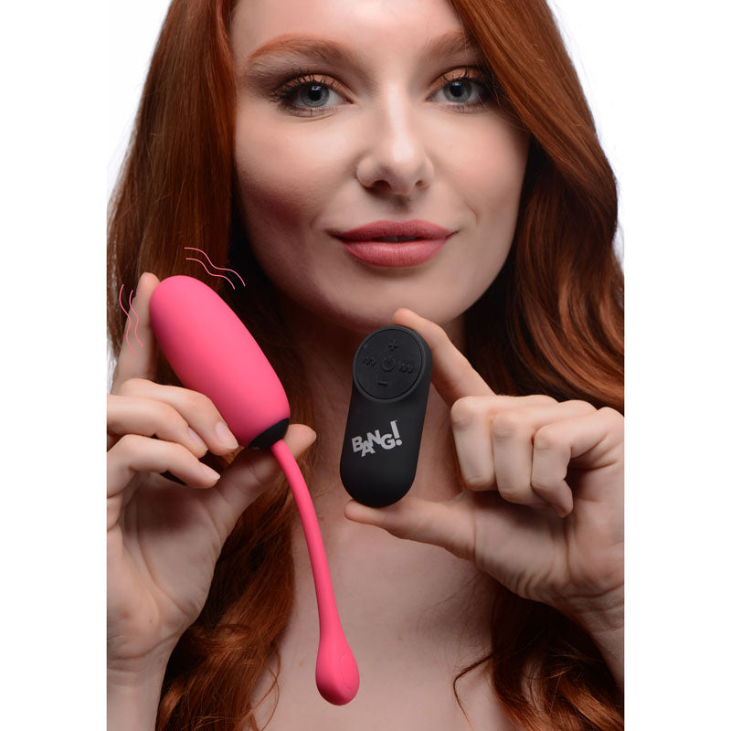 Bang! 28X Plush Egg & Remote - Pink - Pink USB Rechargeable Egg with Wireless Remote - AG590-PINK