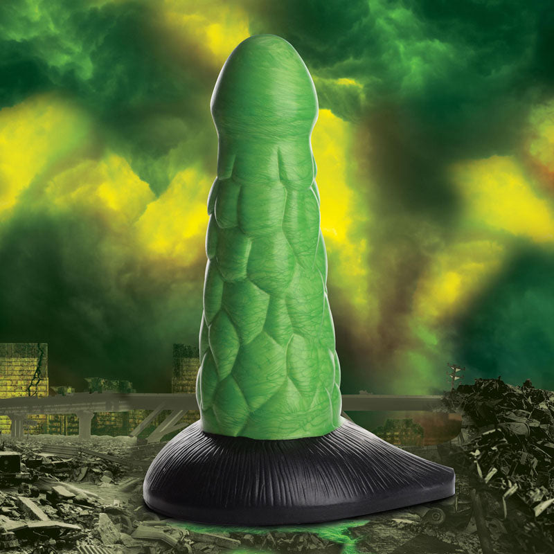 Creature Cocks Radioactive Reptile Thick Scaly Silicone Dildo - Green 19 cm Dildo - AG872