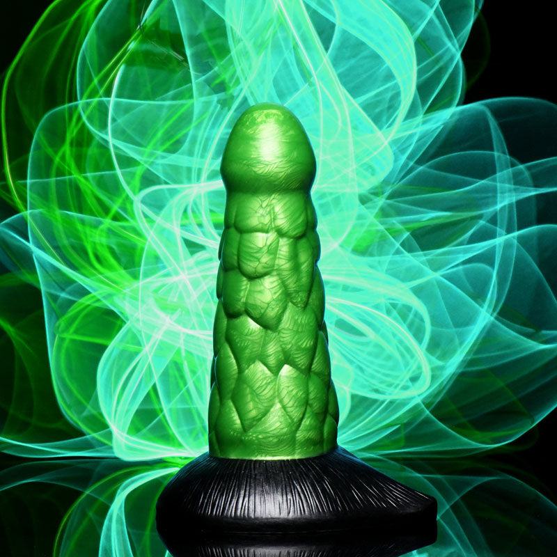 Creature Cocks Radioactive Reptile Thick Scaly Silicone Dildo - Green 19 cm Dildo - AG872