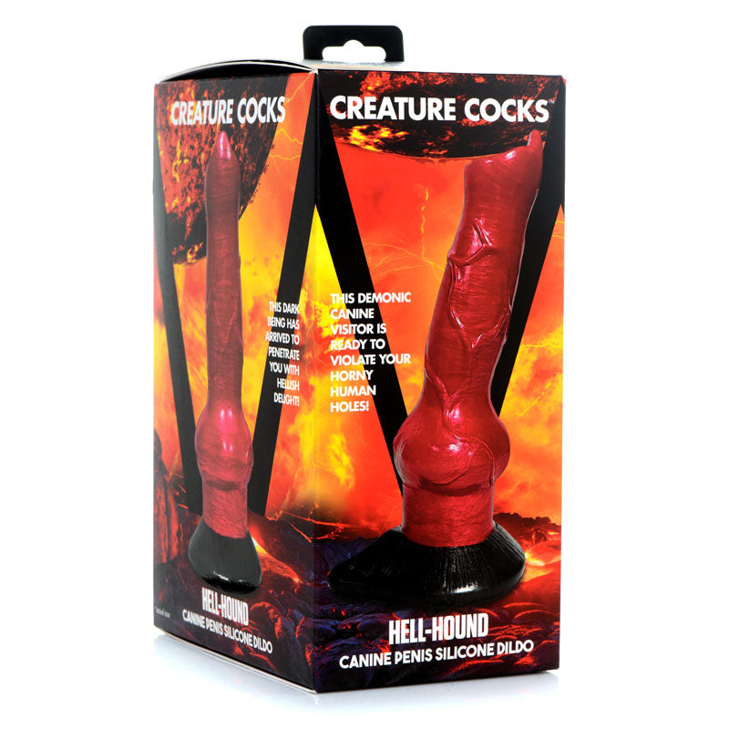 Creature Cocks Hell-Hound Canine Penis Silicone Dildo - Red 19 cm Canine Dildo - AG874