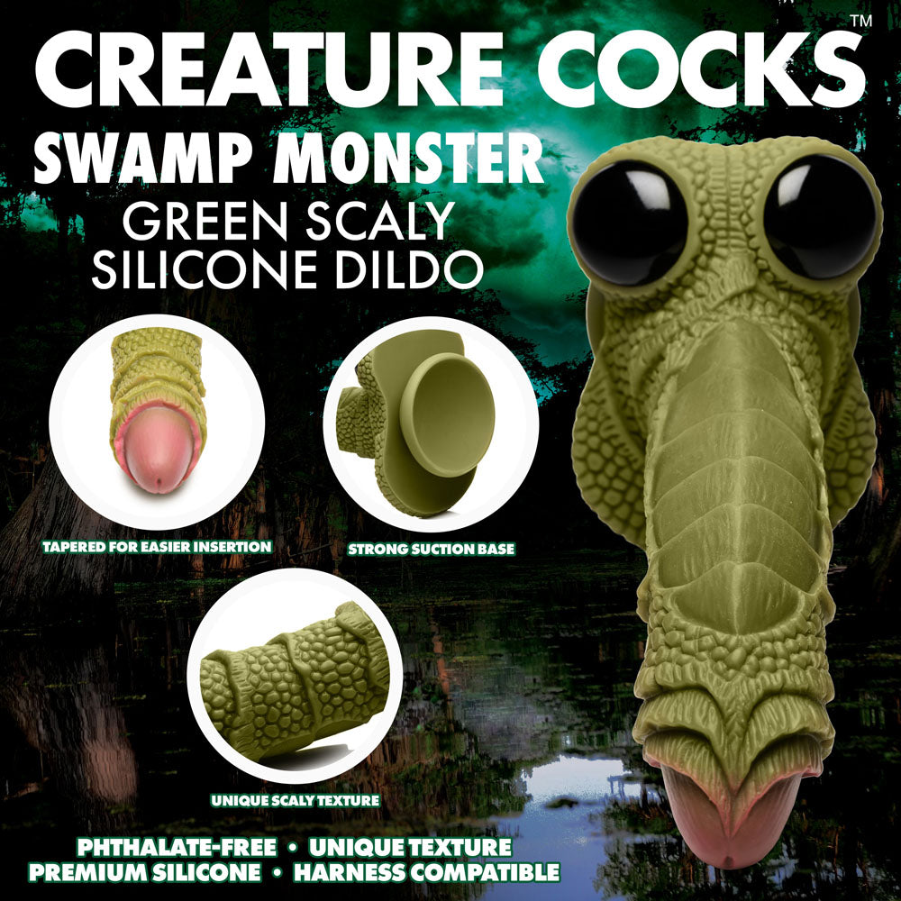 Creature Cocks Swamp Monster - Green 23.9 cm Fantasy Dildo - AH055