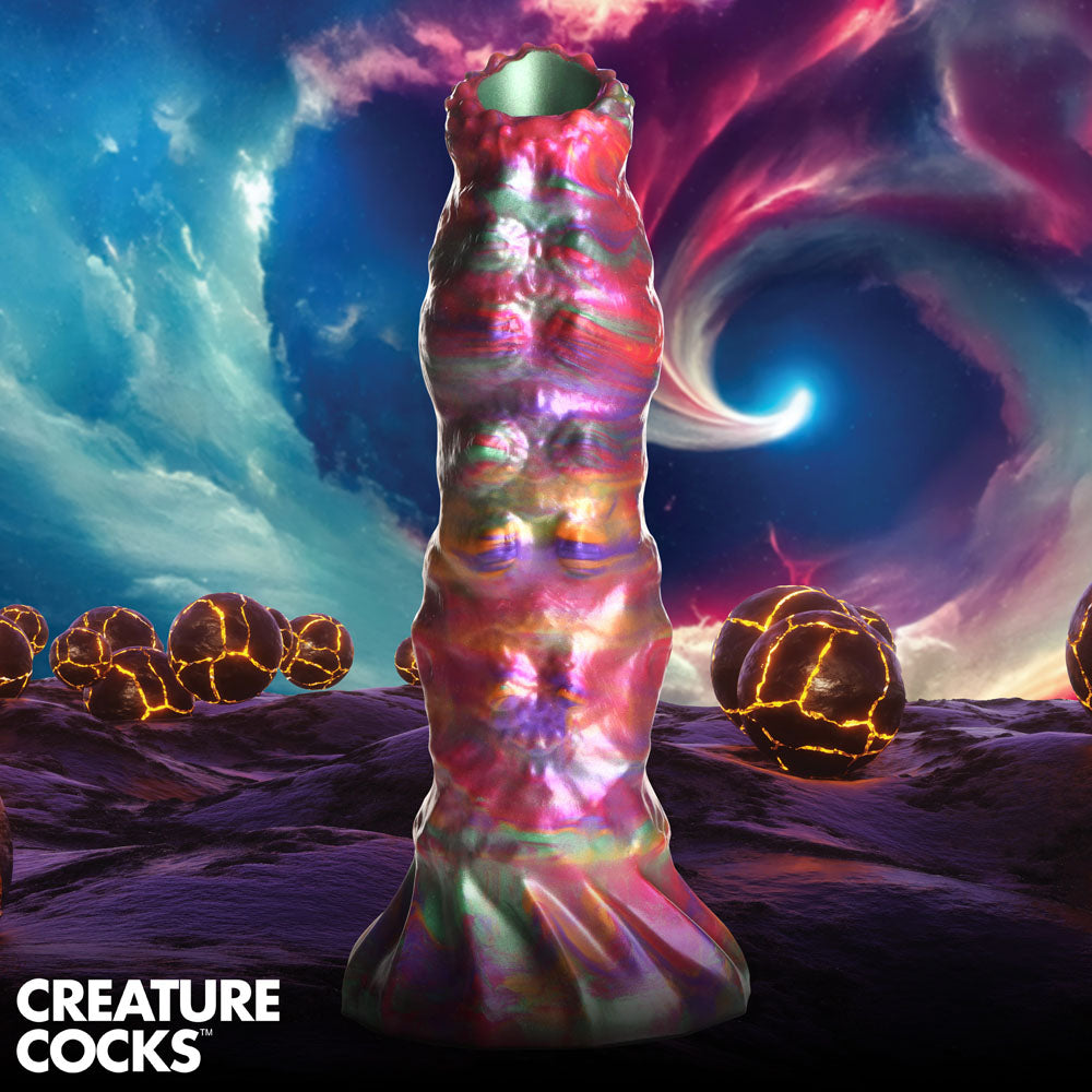 Creature Cocks Larva Silicone Dildo - Coloured 22.9 cm Fantasy Dildo with Eggs - AH195