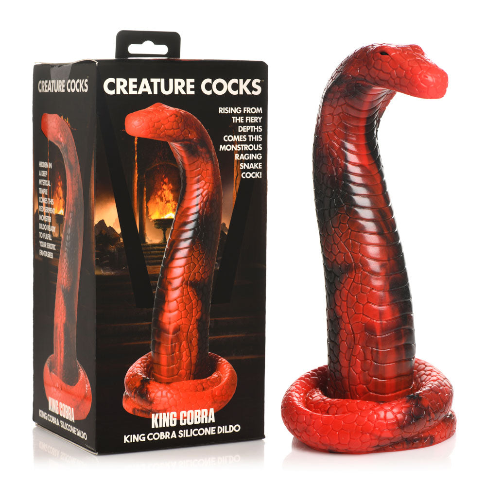 Creature Cocks King Cobra Silicone Dildo - Red 21.4 cm Fantasy Dildo - AH196