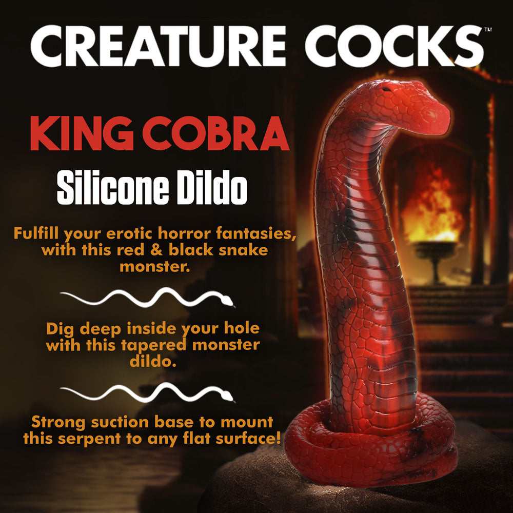 Creature Cocks King Cobra Silicone Dildo - Red 21.4 cm Fantasy Dildo - AH196