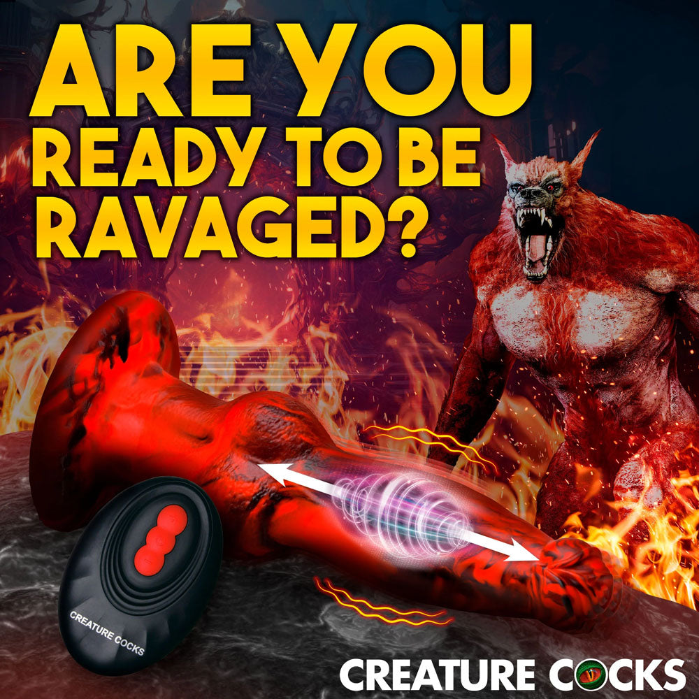 Creature Cocks Hell Wolf - Red 22 cm USB Rechargeable Thrusting Fantasy Dildo - AH327
