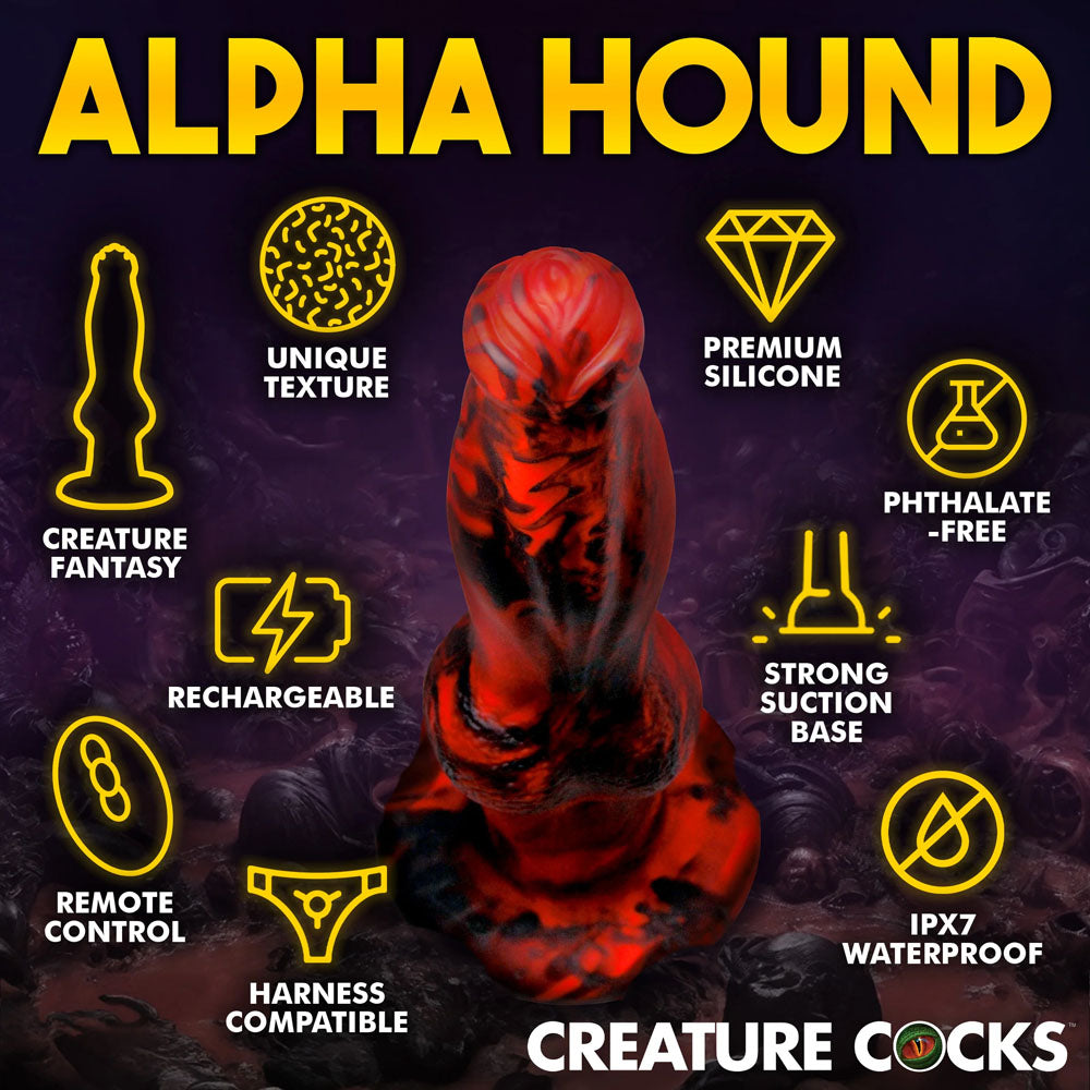 Creature Cocks Hell Wolf - Red 22 cm USB Rechargeable Thrusting Fantasy Dildo - AH327