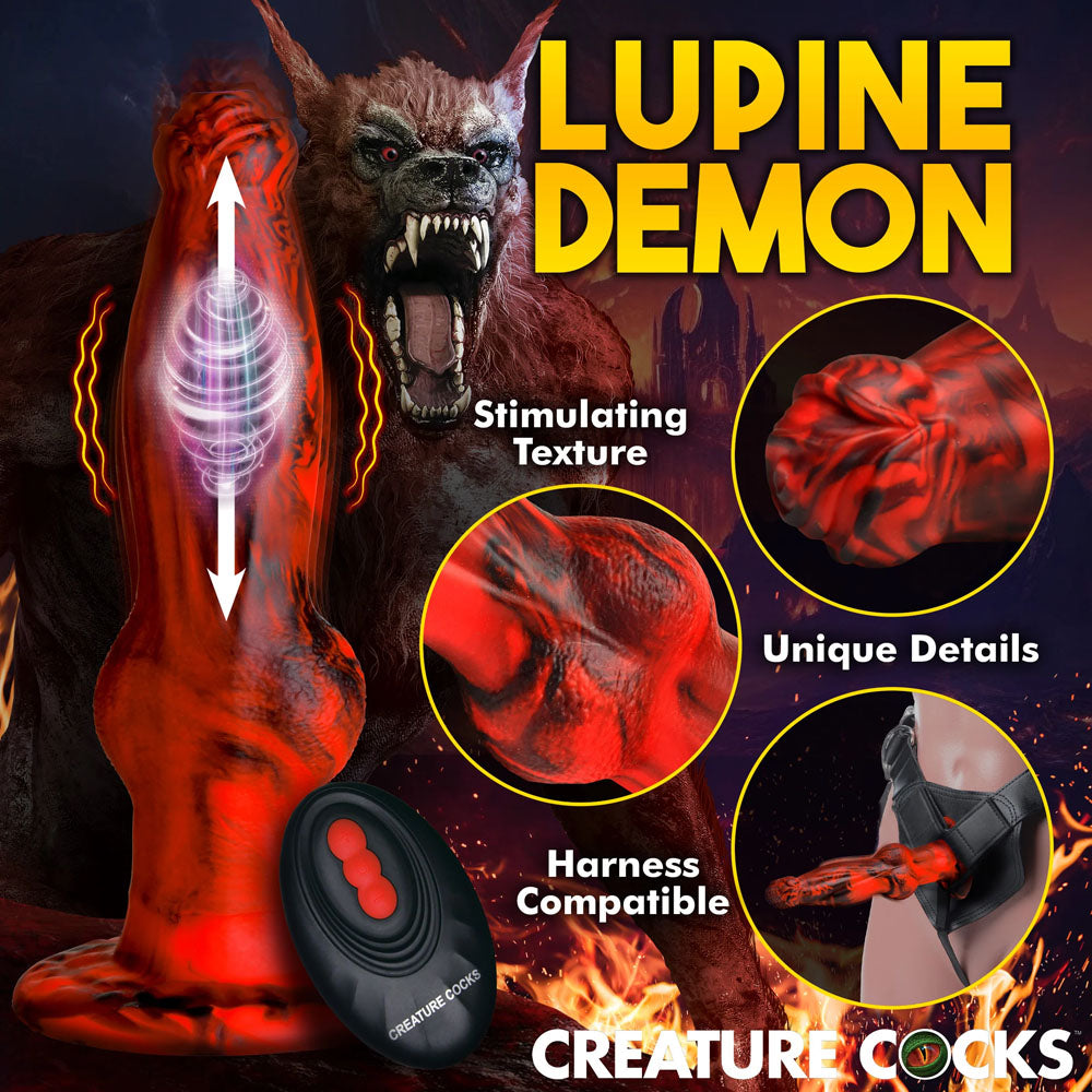 Creature Cocks Hell Wolf - Red 22 cm USB Rechargeable Thrusting Fantasy Dildo - AH327
