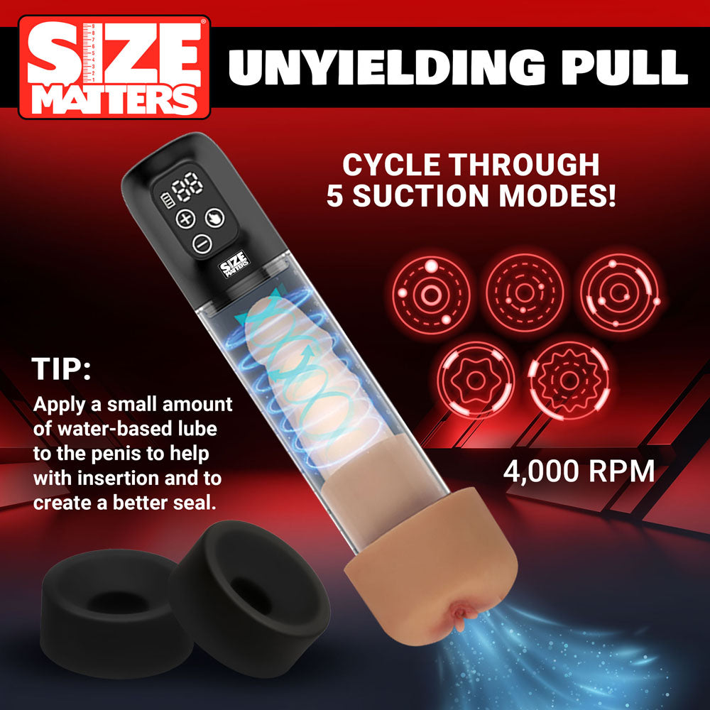 Size Matters Sucking Penis Pump - Clear USB Rechargeable Penis Pump - AH367