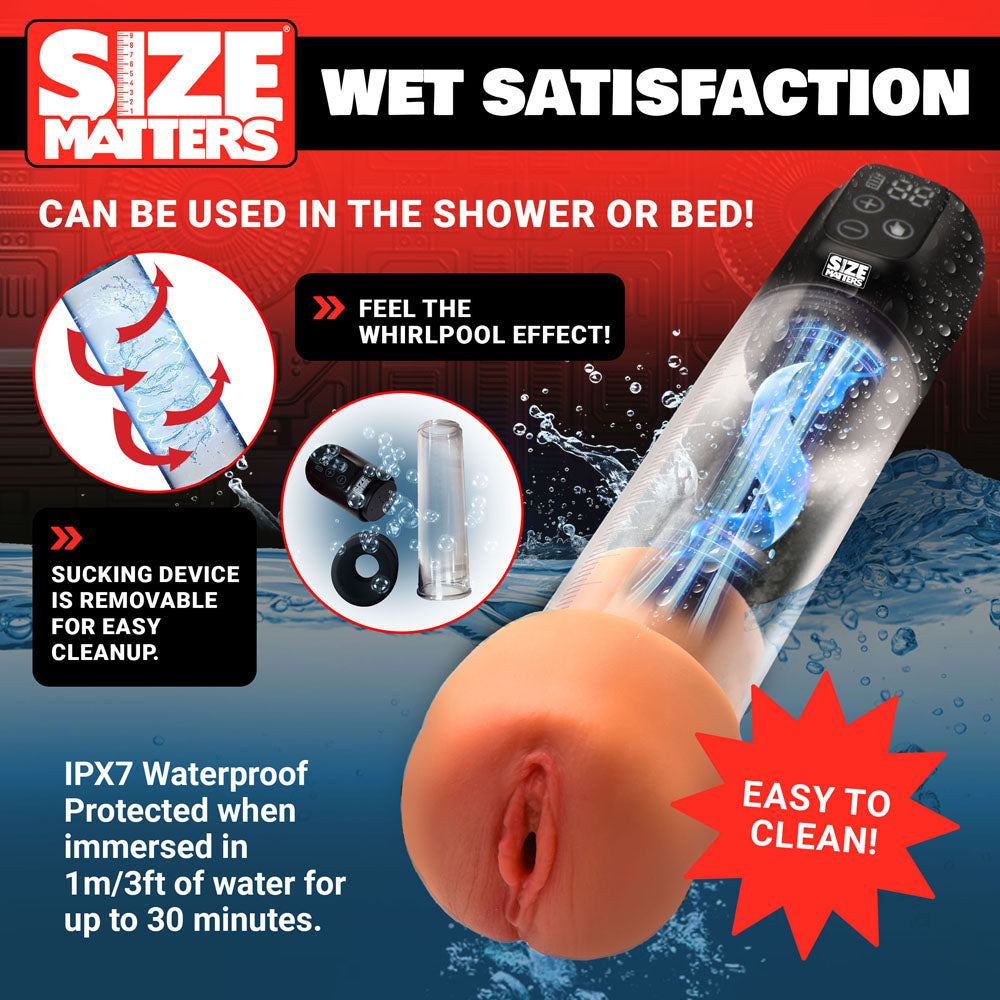 Size Matters Sucking Penis Pump - Clear USB Rechargeable Penis Pump - AH367