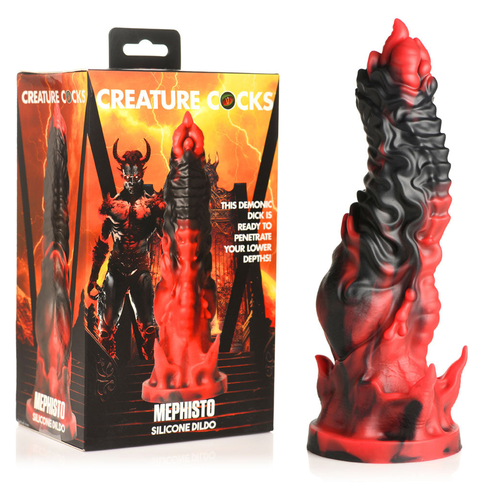 Creature Cocks Mephisto - Red/Black 18.5 cm Fantasy Dildo - AH377