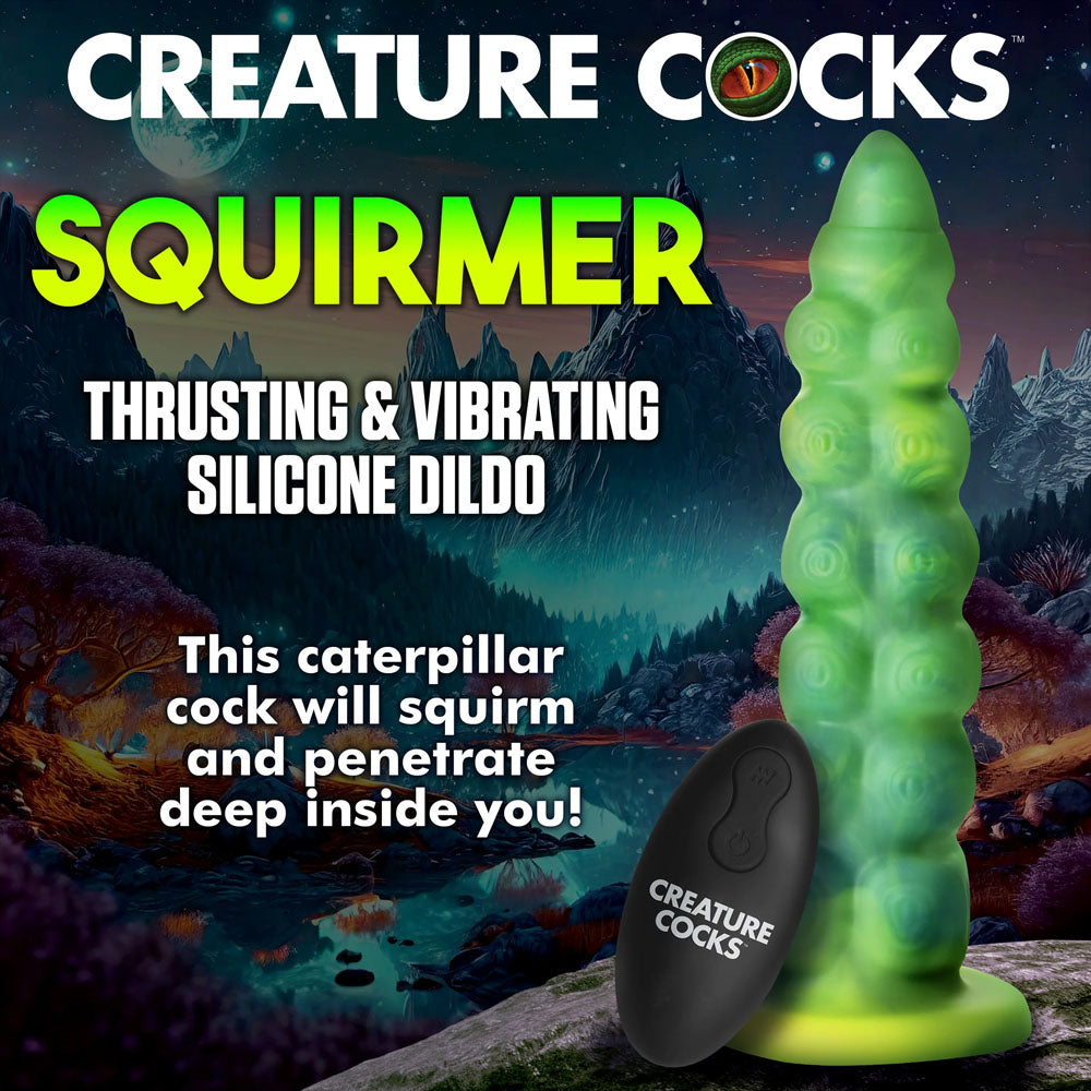 Creature Cocks Squirmer - Green 22.3 cm USB Rechargeable Thrusting Fantasy Dildo - AH417