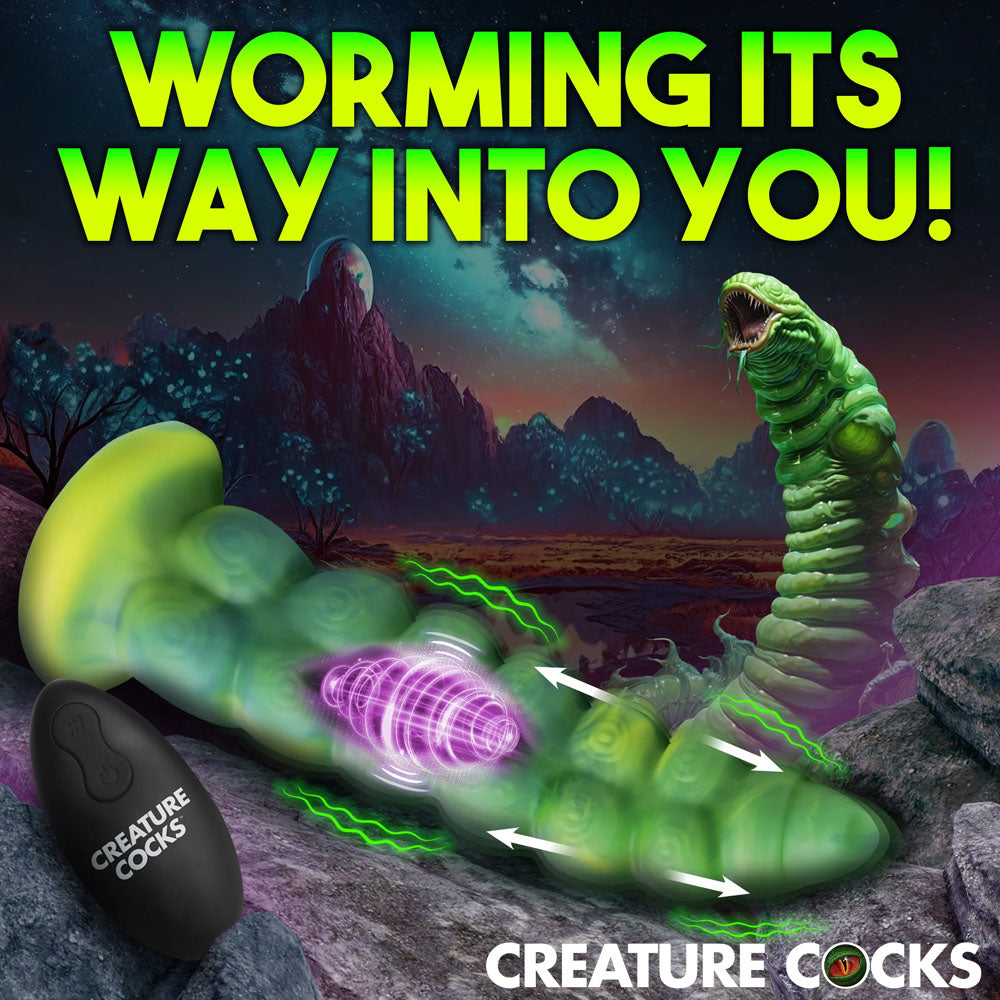 Creature Cocks Squirmer - Green 22.3 cm USB Rechargeable Thrusting Fantasy Dildo - AH417