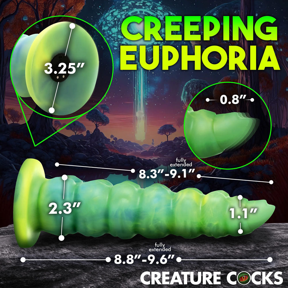Creature Cocks Squirmer - Green 22.3 cm USB Rechargeable Thrusting Fantasy Dildo - AH417