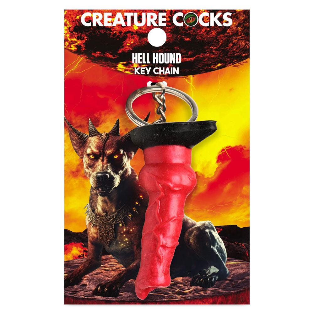 Creature Cocks Hell-Hound Keychain - Novelty Fantasy Dildo Keyring - AH424
