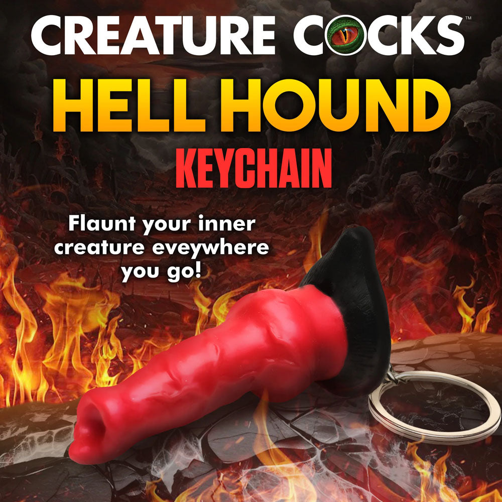 Creature Cocks Hell-Hound Keychain - Novelty Fantasy Dildo Keyring - AH424