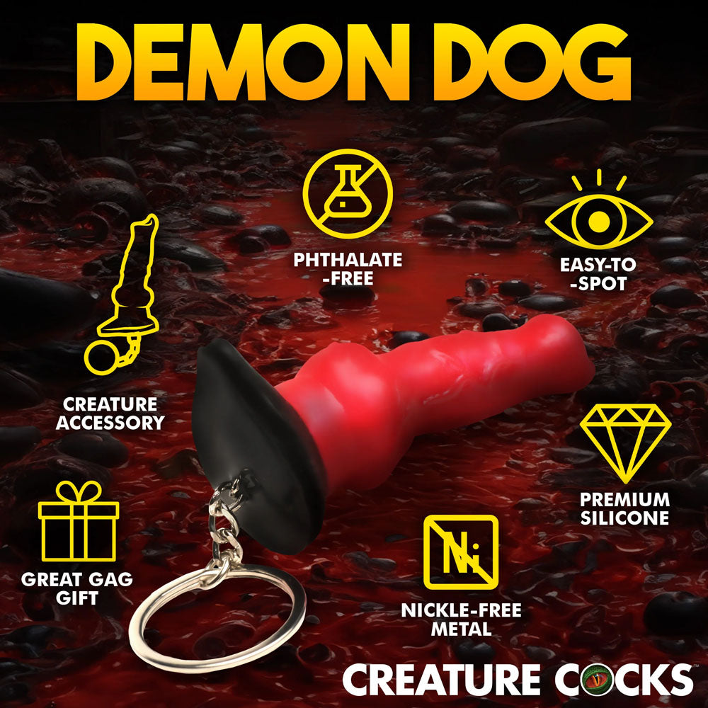 Creature Cocks Hell-Hound Keychain - Novelty Fantasy Dildo Keyring - AH424