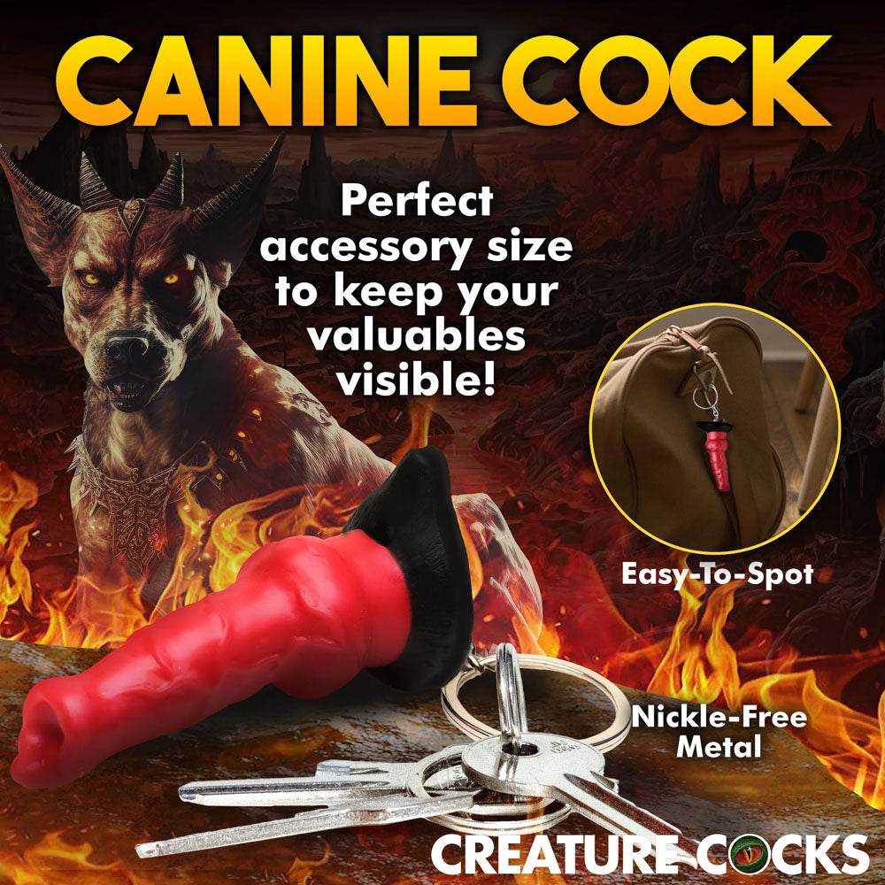 Creature Cocks Hell-Hound Keychain - Novelty Fantasy Dildo Keyring - AH424