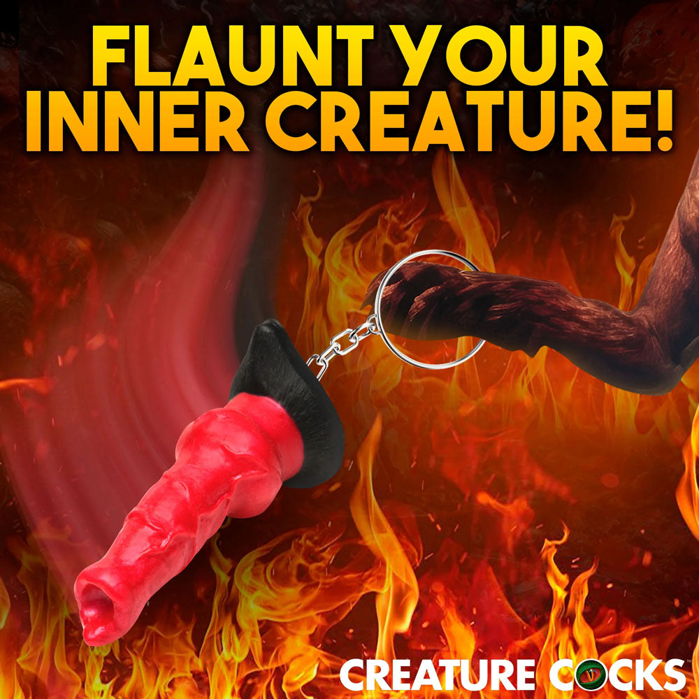 Creature Cocks Hell-Hound Keychain - Novelty Fantasy Dildo Keyring - AH424