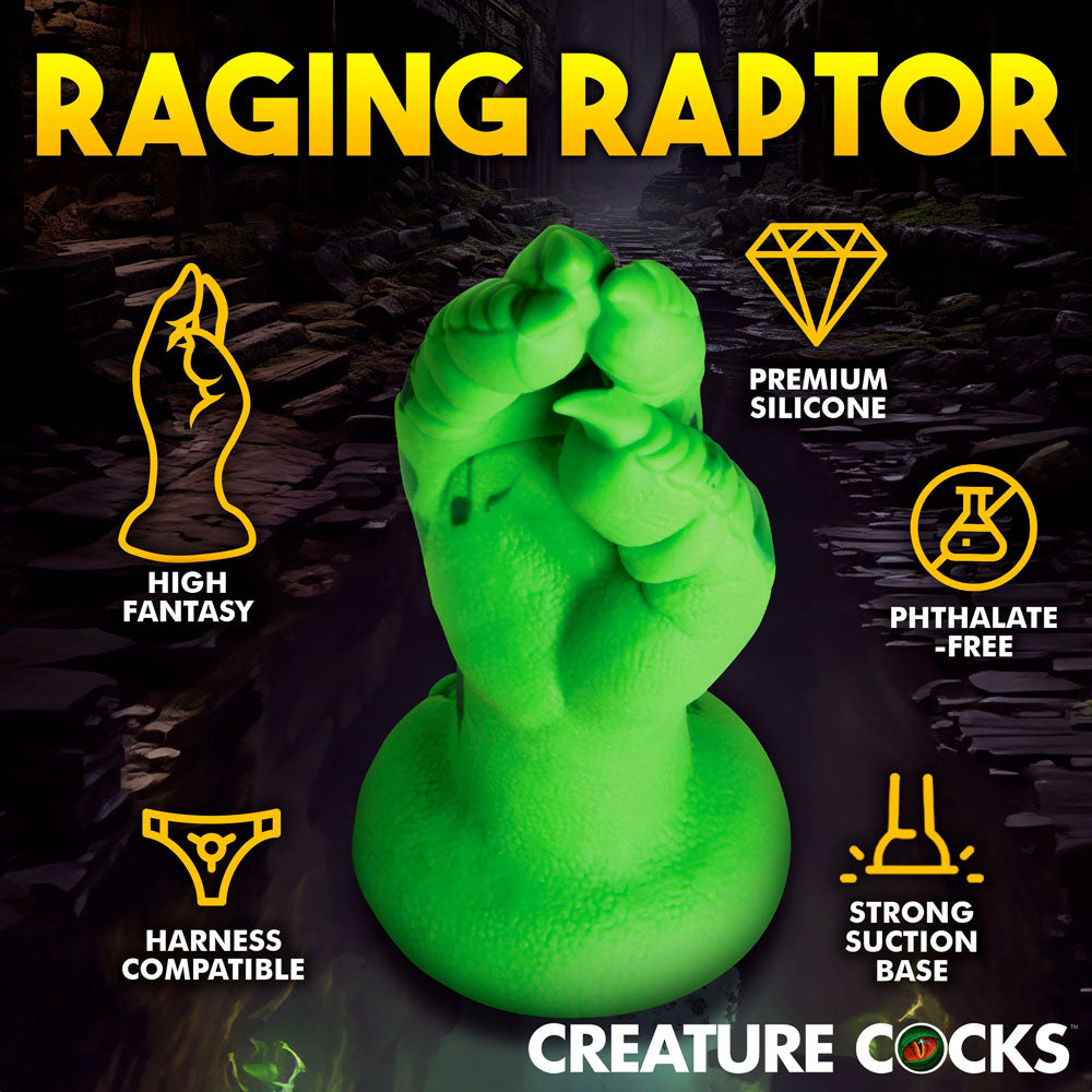 Creature Cocks Raptor Claw Fisting Silicone Dildo - Green 21.8 cm Claw Fantasy Dildo - AH469-GREEN