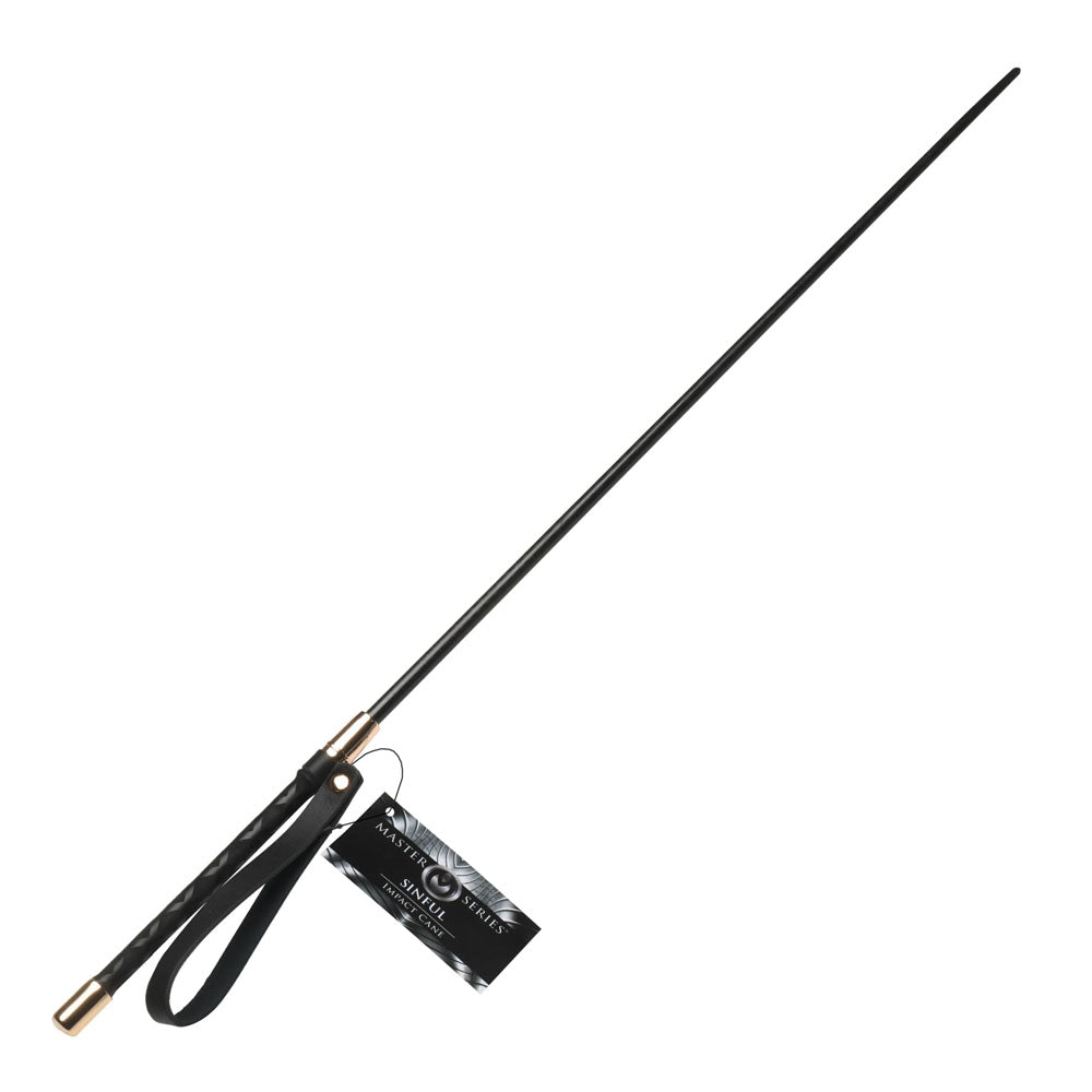 Master Series Sinful Impact Cane - Black Plastic Cane Whip - AH598