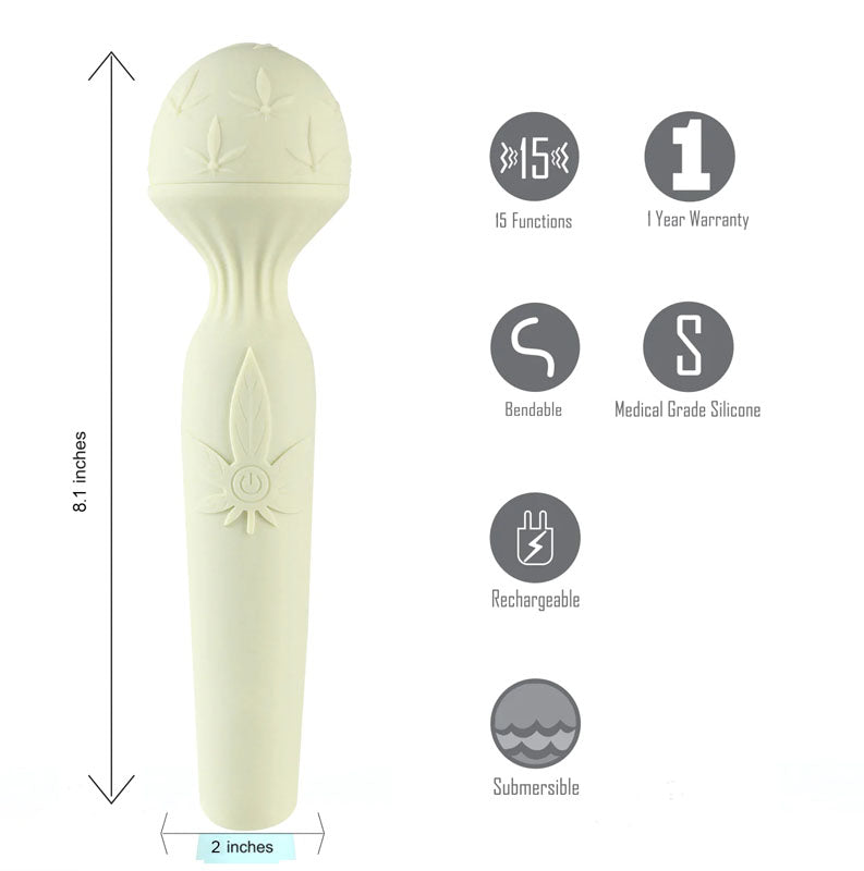 Maia Marlie 420 - Green 20.6 cm USB Rechargeable Massage Wand - AV304-LF