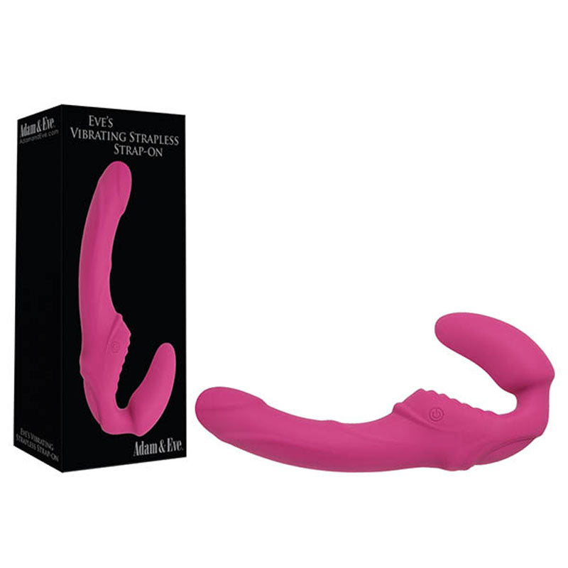 Adam & Eve Eve's Vibrating Strapless Strap-On - Pink 22 cm (8.75'') USB Rechargeable Strapless Strap-On - B842 6200