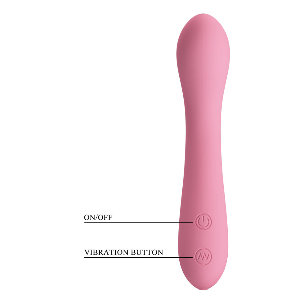 Party Up JOHN Flexible Vibe - Pink - Pink 16 cm USB Rechargeable Vibrator - BI-014281-1-PU