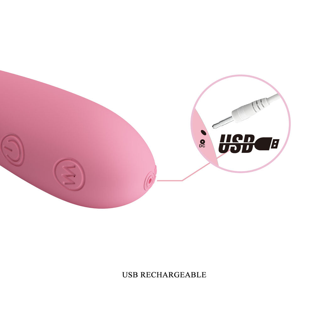 Party Up JOHN Flexible Vibe - Pink - Pink 16 cm USB Rechargeable Vibrator - BI-014281-1-PU