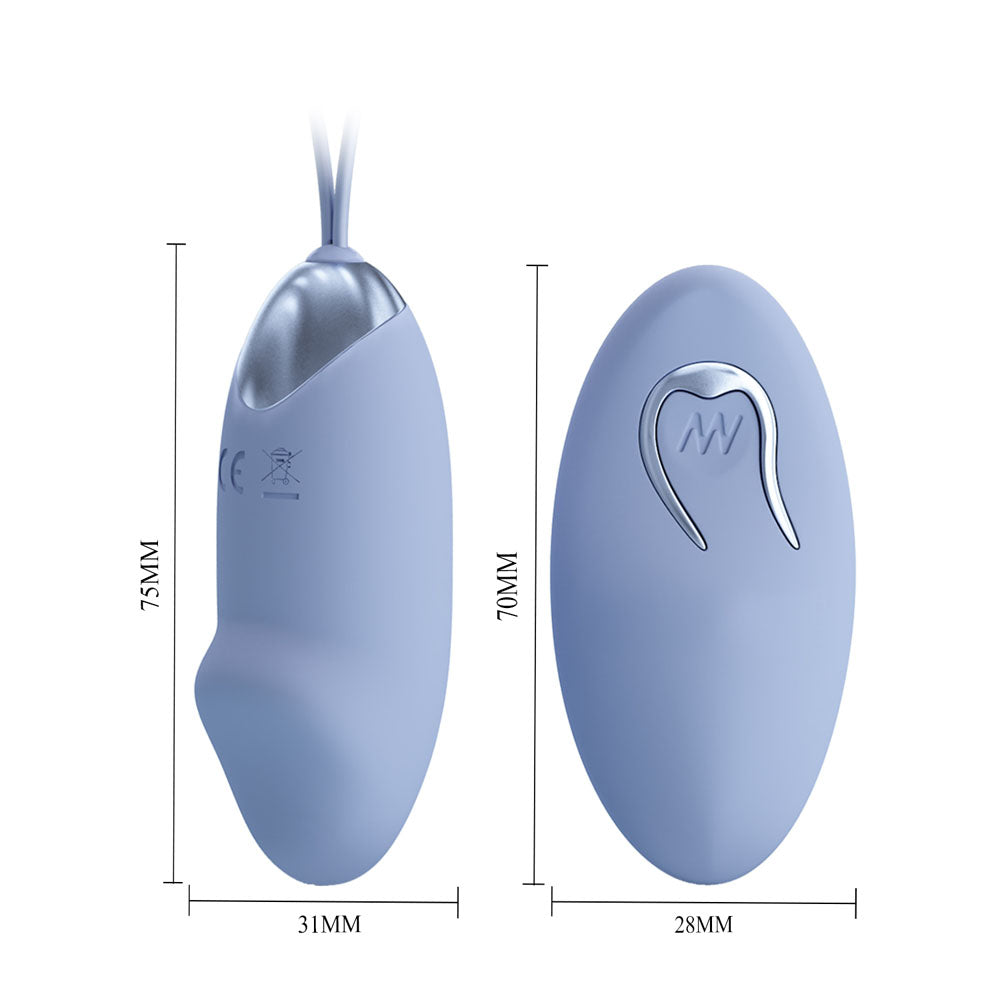 Party Up IVAN Remote Egg - Purple - Purple USB Rechargeable Vibrating Egg with Wireless Remote - BI-014362W-4A5-PU