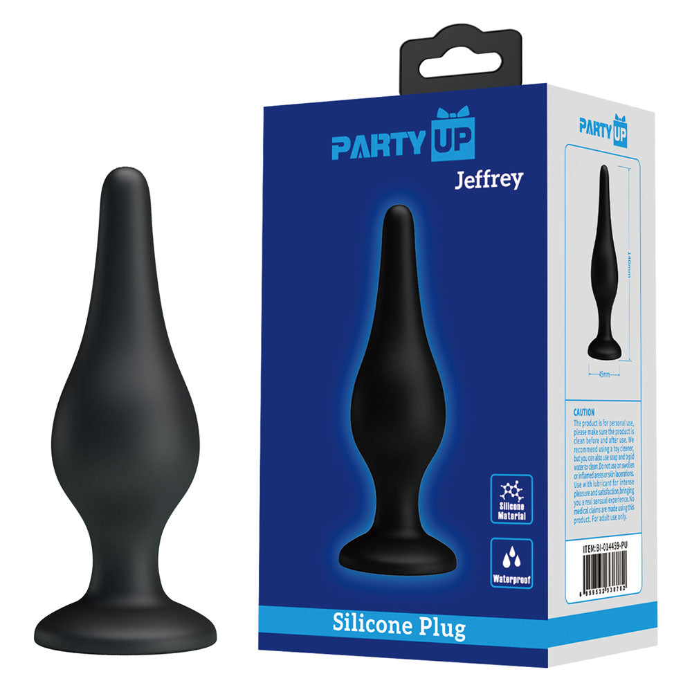 Party Up JEFFREY Butt Plug - Black 14 cm Butt Plug - BI-014459-PU