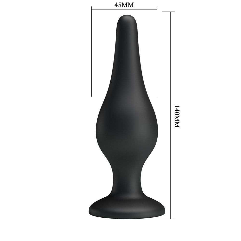 Party Up JEFFREY Butt Plug - Black 14 cm Butt Plug - BI-014459-PU