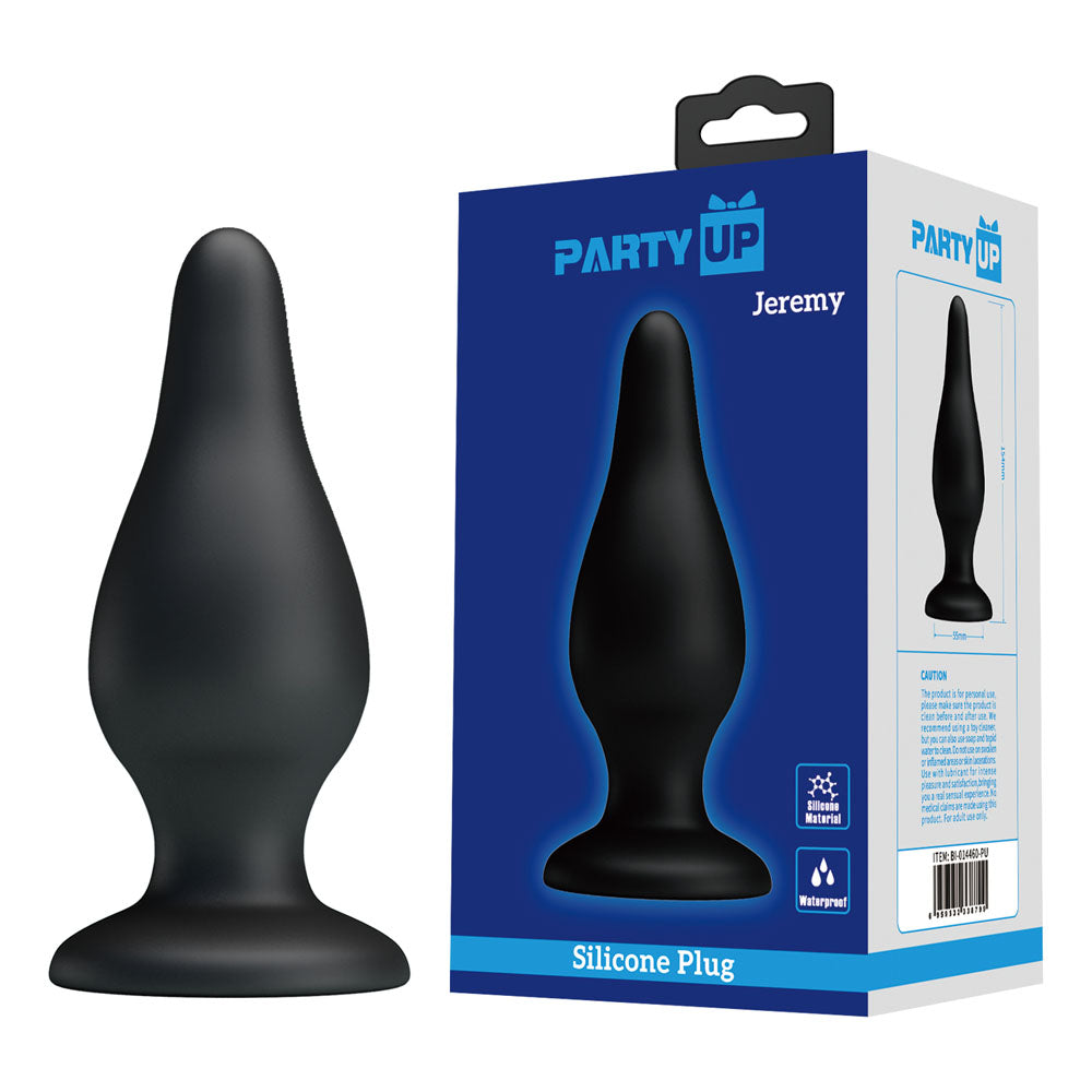Party Up JEREMY Butt Plug - Black 15.4 cm Butt Plug - BI-014460-PU