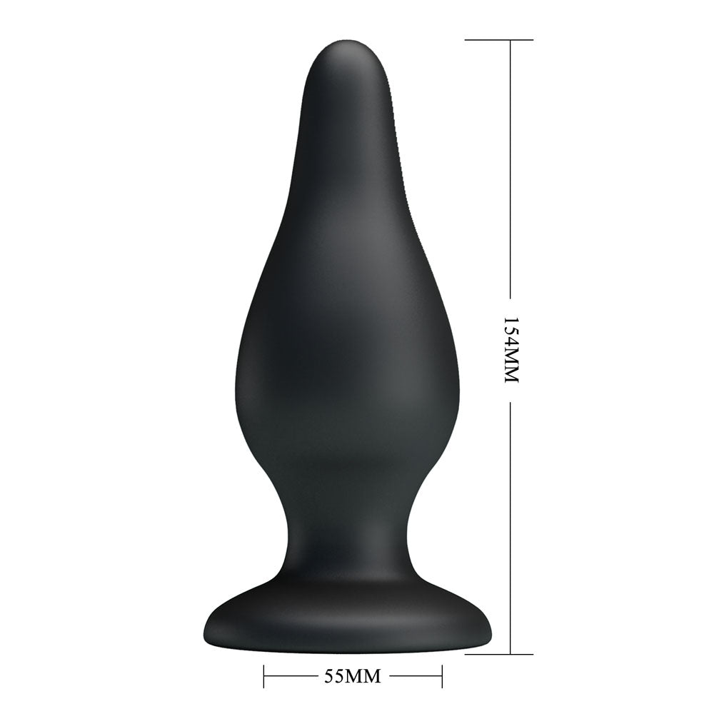Party Up JEREMY Butt Plug - Black 15.4 cm Butt Plug - BI-014460-PU