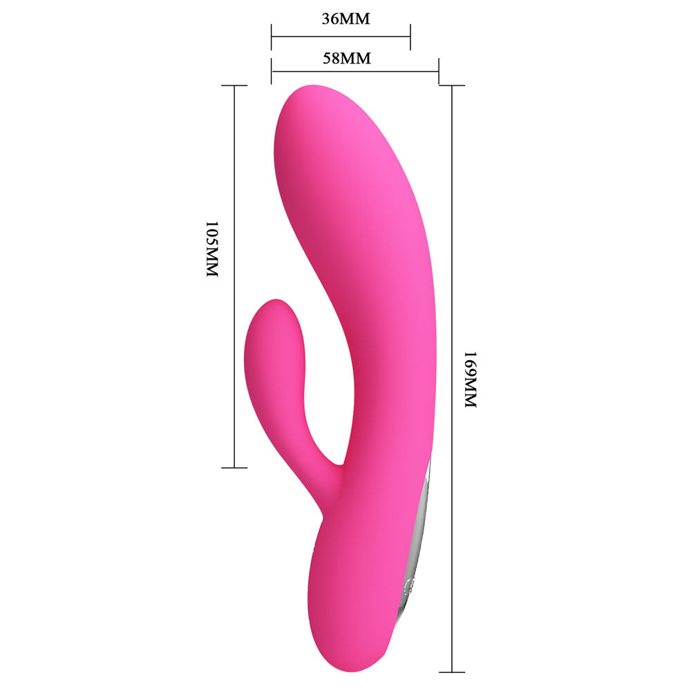 Party Up CLARE Flexible Vibe - Pink - Pink 16.9 cm USB Rechargeable Rabbit Vibrator - BI-014495-3-PU