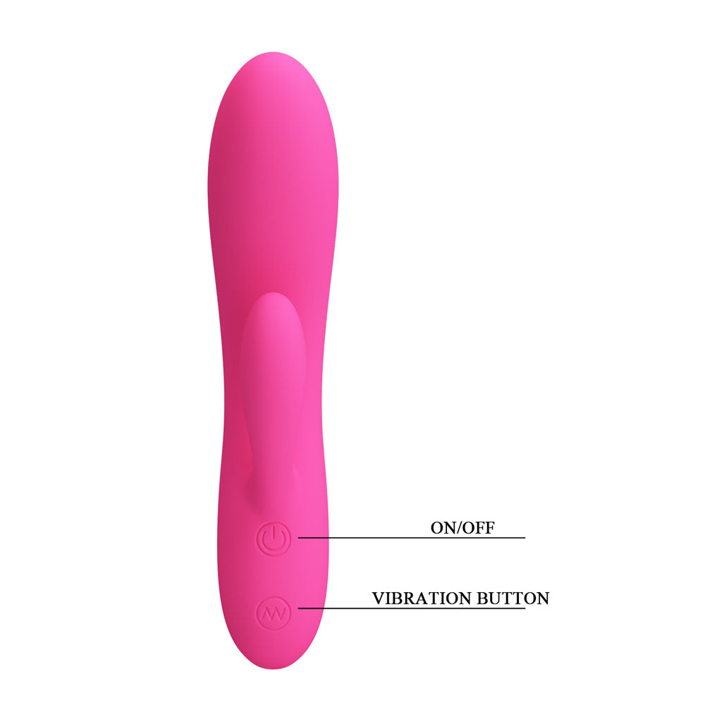 Party Up CLARE Flexible Vibe - Pink - Pink 16.9 cm USB Rechargeable Rabbit Vibrator - BI-014495-3-PU